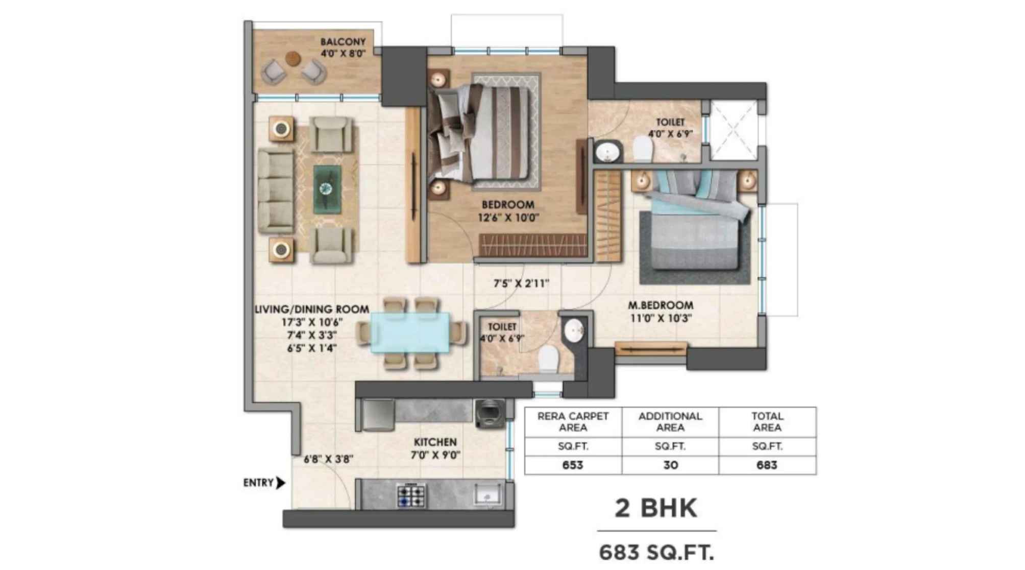 Chandak-Greenairy-2BHK-683-sqft